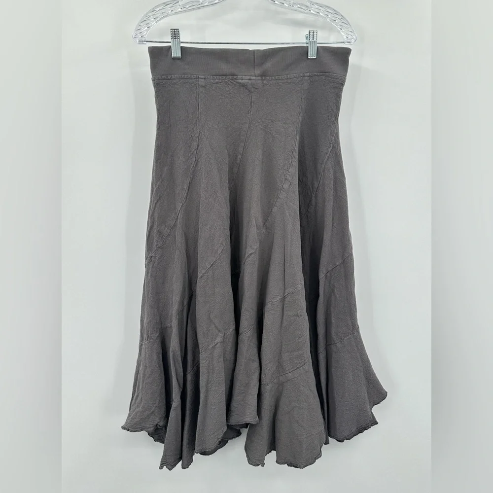 Sea Breeze of California Gray Boho Tiered Midi Skirt‎ Size Medium Vintage